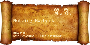 Metzing Norbert névjegykártya